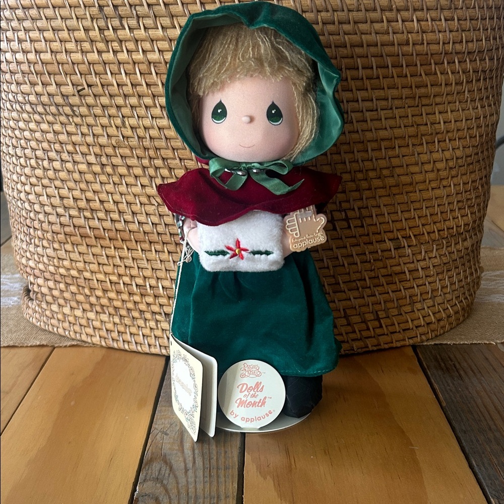 Precious Moments Holiday Doll in Green and Red